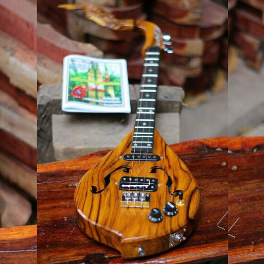 Electric Acoustic Harp Teak Wood Beautiful pattern Traditional Musical Craft