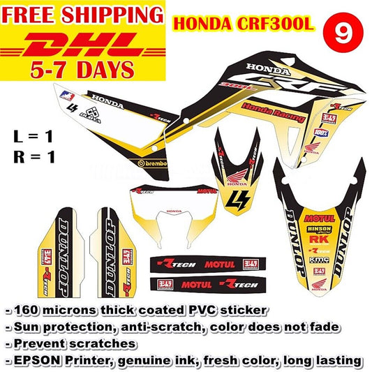 Stickers Graphics Kits For Honda CRF 300 L Motocross Whole Bike Decals Decal 09