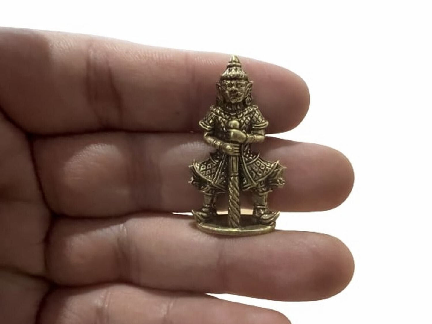 Thao Wessuwan Giant God Talisman Thai Master Amulet Opulence Magic Brass Statue