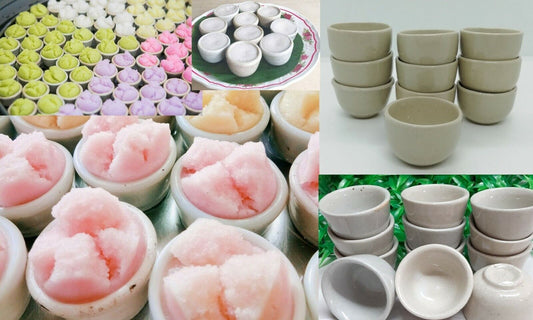 Mini Bowl Cup Ceramic Thai Dessert Mold Steam Coconut Milk Cake Food Kitchenware