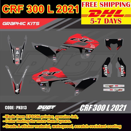 Stickers Graphics Kits For Honda CRF 300 L Motocross Whole Bike Decals PK013