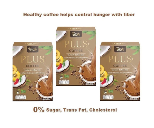 3x Vardy Healthy Coffee helps control hunger corn fiber full longer good shape