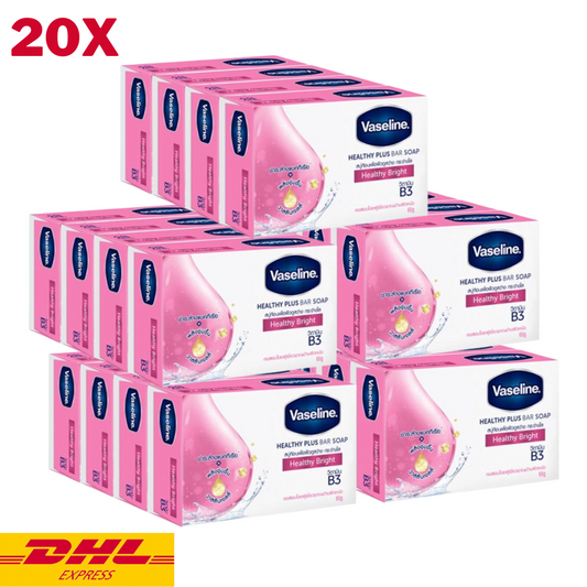 20x Vaseline Jelly Soap Healthy Bright Plus Bar Vitamin B3 Moisturizing Skin 65g