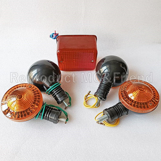 Set 5 pcs Front & Rear Turn Signal + Tail Lamp Light 6V. For Yamaha DT100 DT100X