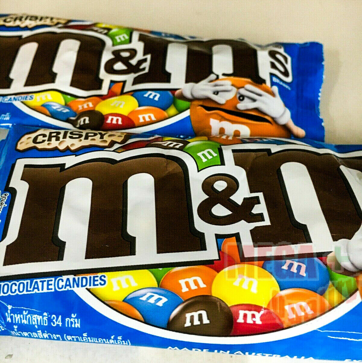 2 x M and M Milk Chocolate Coated Crispy Centres In A Colourful Shell 34g