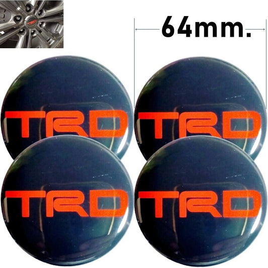 C1 64mm X 4pcs Stickers Resin Reflect Logo Decor Emblem Wheels Center Caps TRD