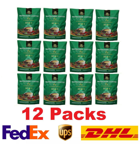12 Wuttitham Instant Coffee 32in1 Herbs Nourish Health Weight Control Sugar Free