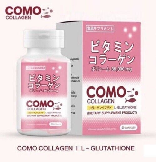 Como collagen capsules supplement skin care anti aging wrinkles bright 60 caps