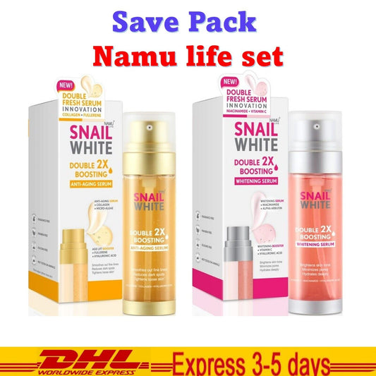 2x Namu Life Snail White Double Boosting Reduce Anti-Aging Serum (40ml+40ml)