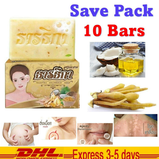 10x Soap Trantika Black Ginger Coconut Oil Reduce Dark Spots Skin 100g