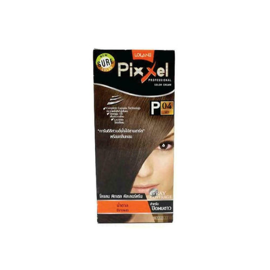 Lolane Pixxel Color Cream Gray Coverage P04 4.0 Brown 100 ml soft and shiny