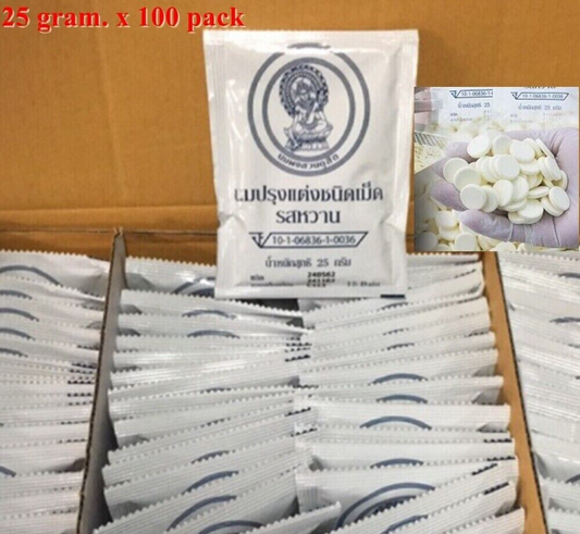 100 X Candy Thai Royal Chitralada Milk Tablet Sweet Natural Tasty Flavour 25 g