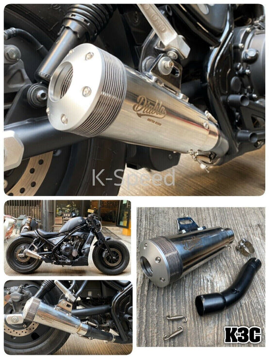 Diablo K3C Exhaust Pipe Muffler Tips Slip For Honda Rebel 500 2017 - 2021