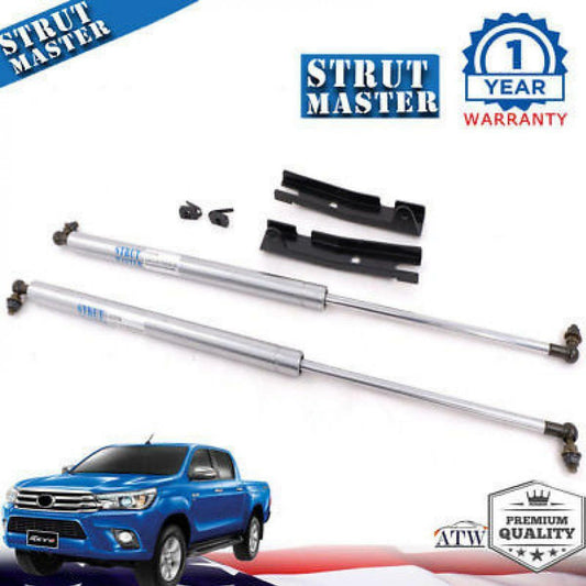 Silver Front Hood Bonnet Shock up Lift Struts Fit Toyota Hilux SR5 M70 M80 15-17