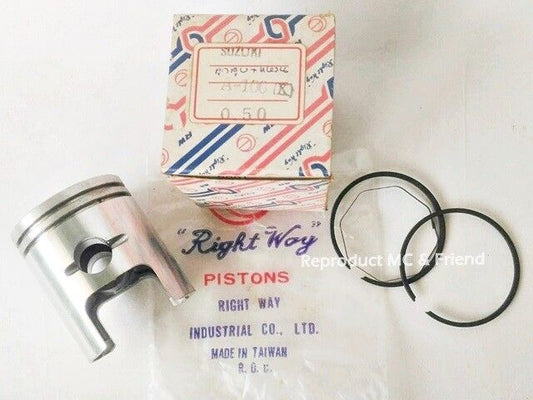 Piston & Ring Set Size OS 0.50 (Diameter 50.50mm.) Fits Suzuki A100 AS100 AC100
