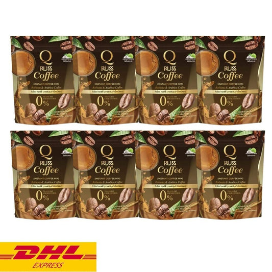 8x QRUSS Coffee Instant Mix Powder Control Hunger Trans Fat-free Robusta Arabica