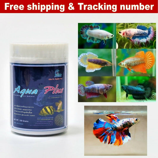 Aqua Plus Vitamin Fish Food Mineral Enhance Color Scale Shine Arowana Tiger 100g