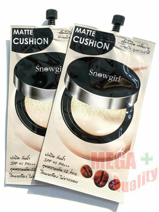 2x Snowgirl Matte Cushion SPF45 PA+++ Oil Control 12 hr Liquid Natural Powder 9g