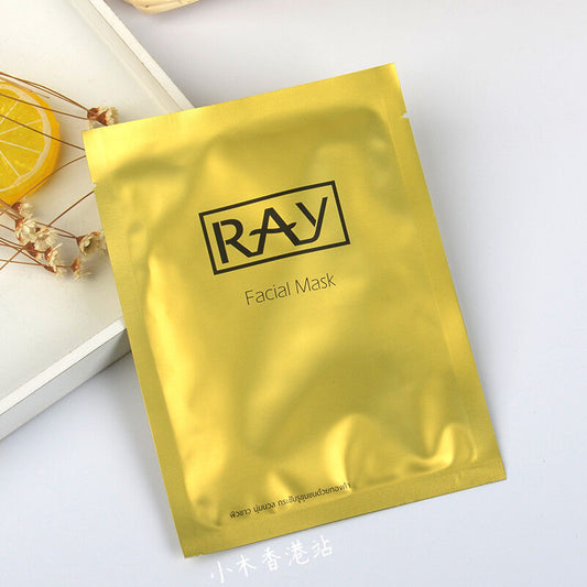 5 Sheets x Thailand Ray Facial Silk Mask Moisturizing Gold Mask No Box #ibea