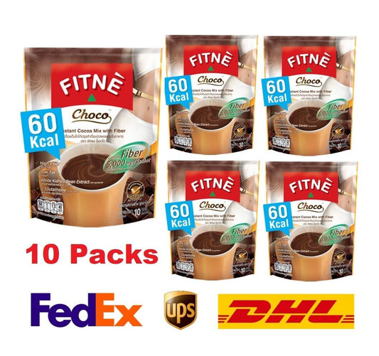 10x Fitne Instant Cocoa High Fiber Low Fat 0% Sugar Healthy Delicious Relax