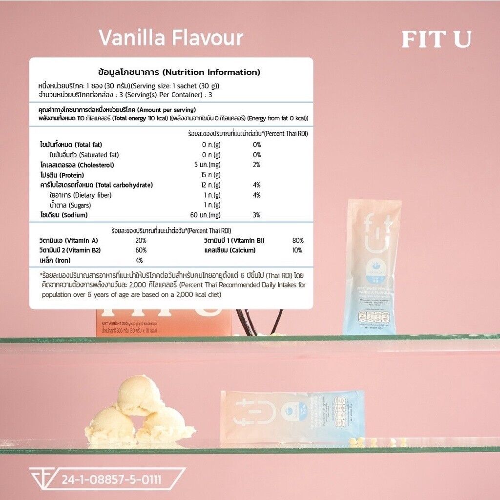 Fit U Whey Protein Mixed Signature + Melonana Flavor Drink Powder Meal Replace