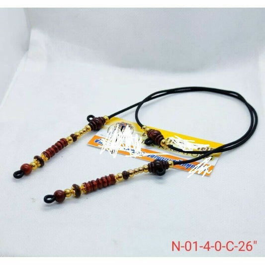 Thai Buddha Buddhist Amulet Pendant Rosewood Necklace hook 26" Rope 2 #003