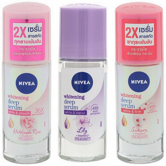 40ml Nivea Whitening Deep Serum Roll On Sakura Armpit Deodorant Underarm Care
