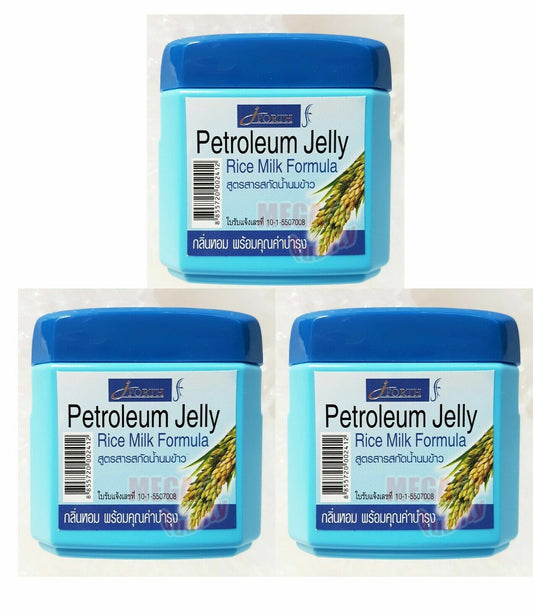 3 x J-FORTH Petrolium Jelly Rice Milk Moisturize Dry Skin Smooth Protect 70g