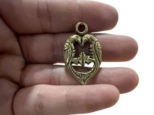 Brass Yantra Sarika Bird Hunting Magic Thai Amulet Statue Pendant Talismans Rich