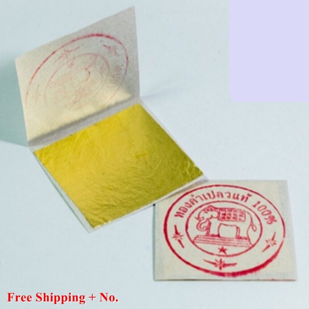 100% Pure Gold Leaf Edible Genuine Leaves 100 Sheets Gilding Craft Spa Dessert