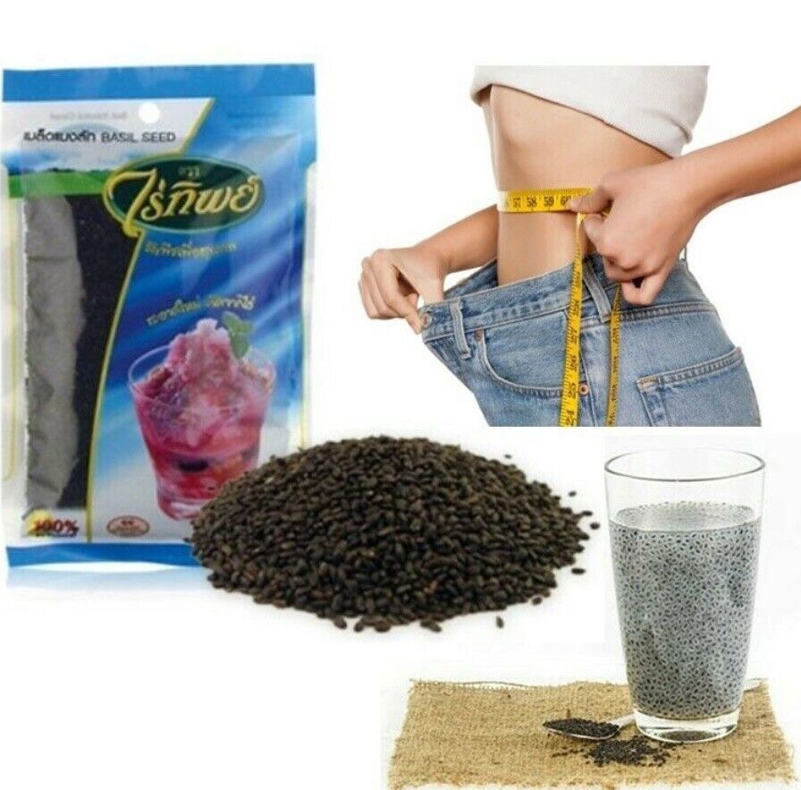 Basil seeds Weight Loss Herb Slimming Shape Thai Diet Natural Detox Clean 100g