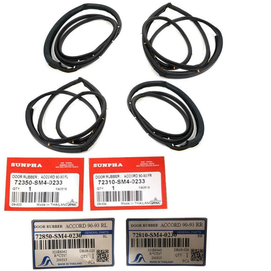 Weatherstrip Door Seal Rubber Front Rear For Honda Accord Sedan EX DX 1989-1993