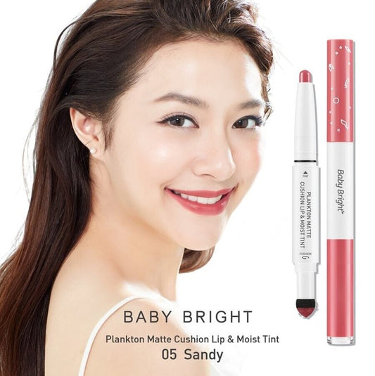 Baby Bright Lip Tint Plankton Matte Cushion & Moist 05 Sandy Pink Color