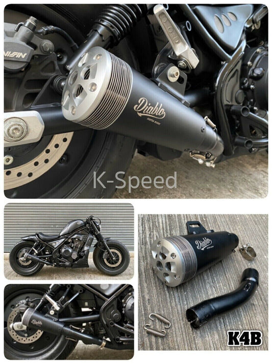 Diablo K4B Exhaust Pipe Muffler Tips Slip For Honda Rebel 500 2017 - 2021