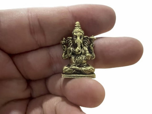 Statue Brass Lord Ganesha Buddha Elephant Hindu God Sculpture Victory Triumph