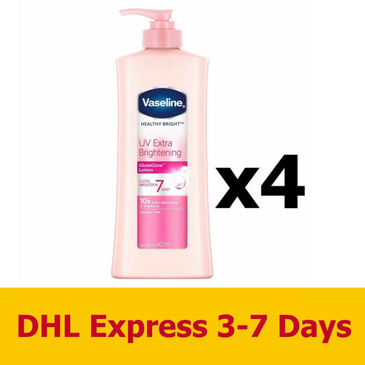 4x400ml Vaseline Healthy Bright UV Extra Brightening Lotion GlutaGlow Lotion