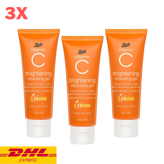 3x Boots Vitamin C Brightening Cleansing Gel Cleanser Skin Brightening 100 ml