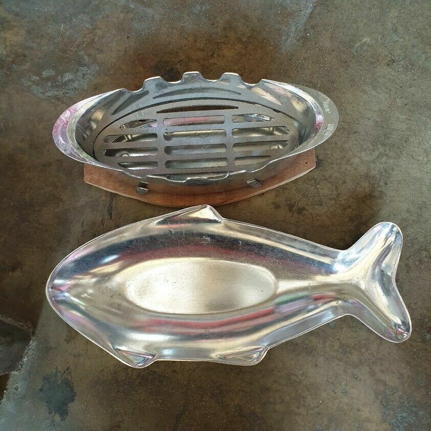 Shabu Hot Pot Fish Shape Plate Tray Stove Top Aluminum Charcoal Restaurant Thai