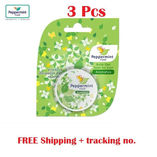 3x PEPPERMINT FIELD Balm Gel Green Tea Scent Aromatics Fresh Smell 8 g