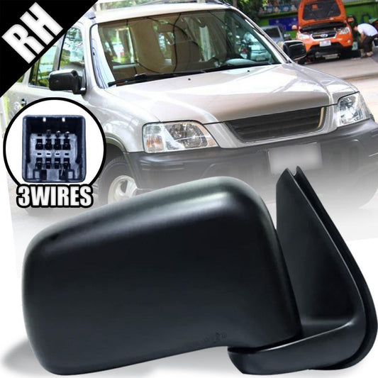 RH Right Side Wing Mirror Black Electric 3 Wires For Honda CR-V Suv 1997-2001