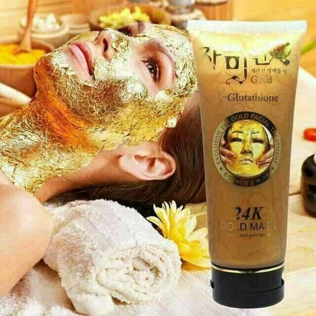 3x 24k Gold Mask L-Glutathione Rejuvenation Skin moist smooth whitening face