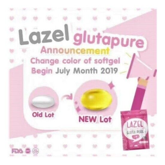 30 Softgels Lazel Supplement Vitamin Skin Care Gluta Pure Whitening Smooth