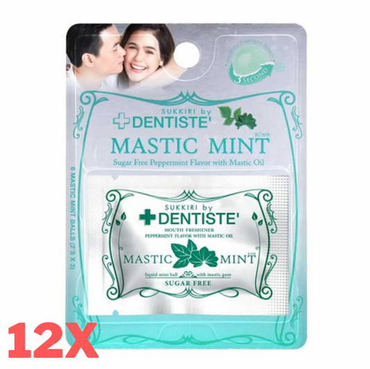 12x Sukkiri By Dentiste Mastic Mint Ball Mouth Breath Freshener Sugarfree 684 Mg