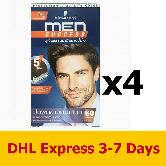 4xSchwarzkopf MEN Success No. 60 Dark Brown Hair Color Style Beauty Gentlemen