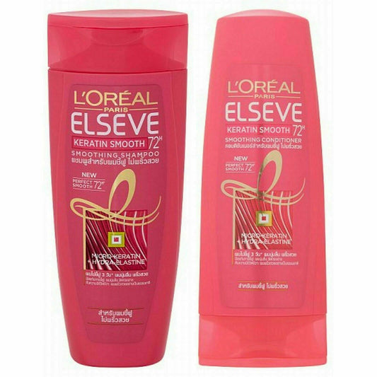 L'Or?al ELSEVE Keratin Smooth 72H Perfecting Shampoo Conditioner Style Hair Care