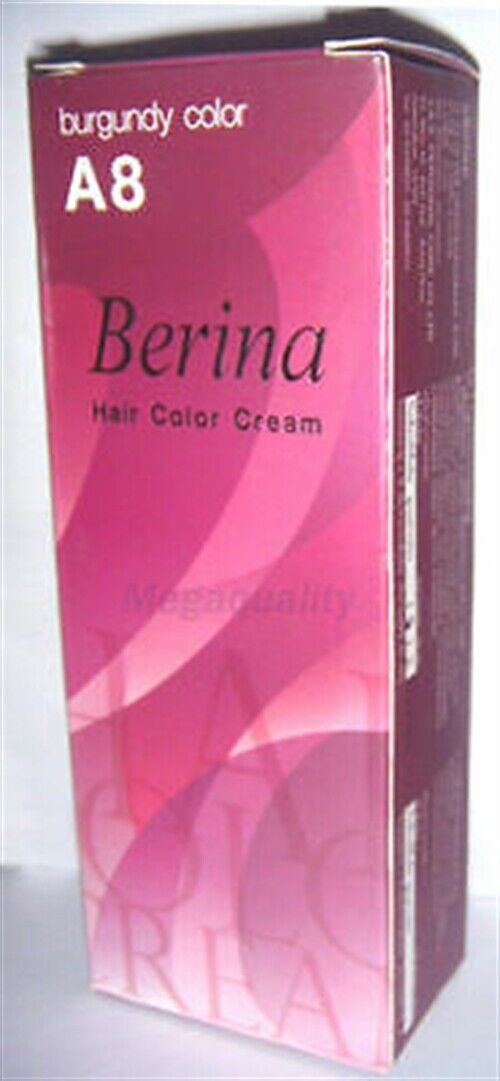 Berina Permanent Hair dye color cream # A08 Burgundy
