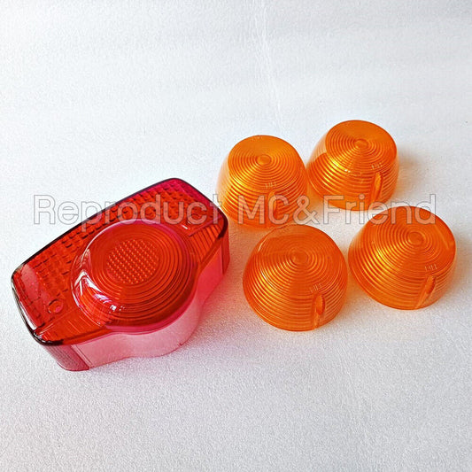 Set 5 pcs : Honda C70 CB100 CB125S CL100 CA175 CB175 Tail Light + Signal Lens