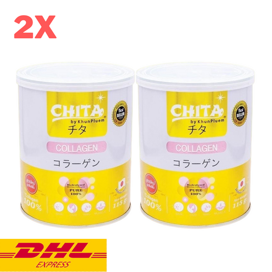 2x Chita Collagen Powder Hydrolized Pure Anti-Aging Smooth Skin Khun Pluem 115 g