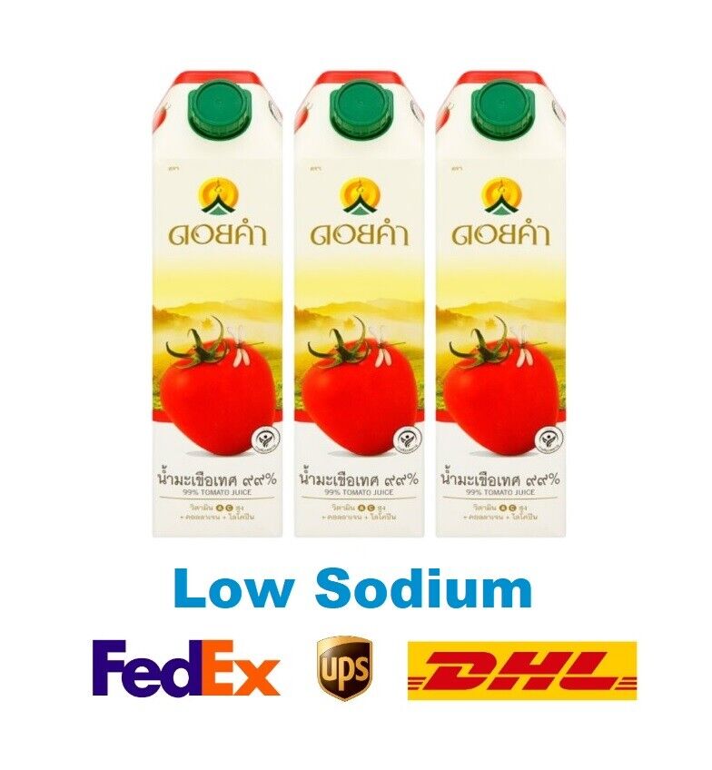 3x Doi Kham 99% Tomato juice Low Sodium High Lycopene Vitamin A,C Boost immunity