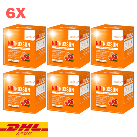 6x Verena Nutroxsun Collagen Tripeptide 10,000mg Powder Drink Sun Protect Skin